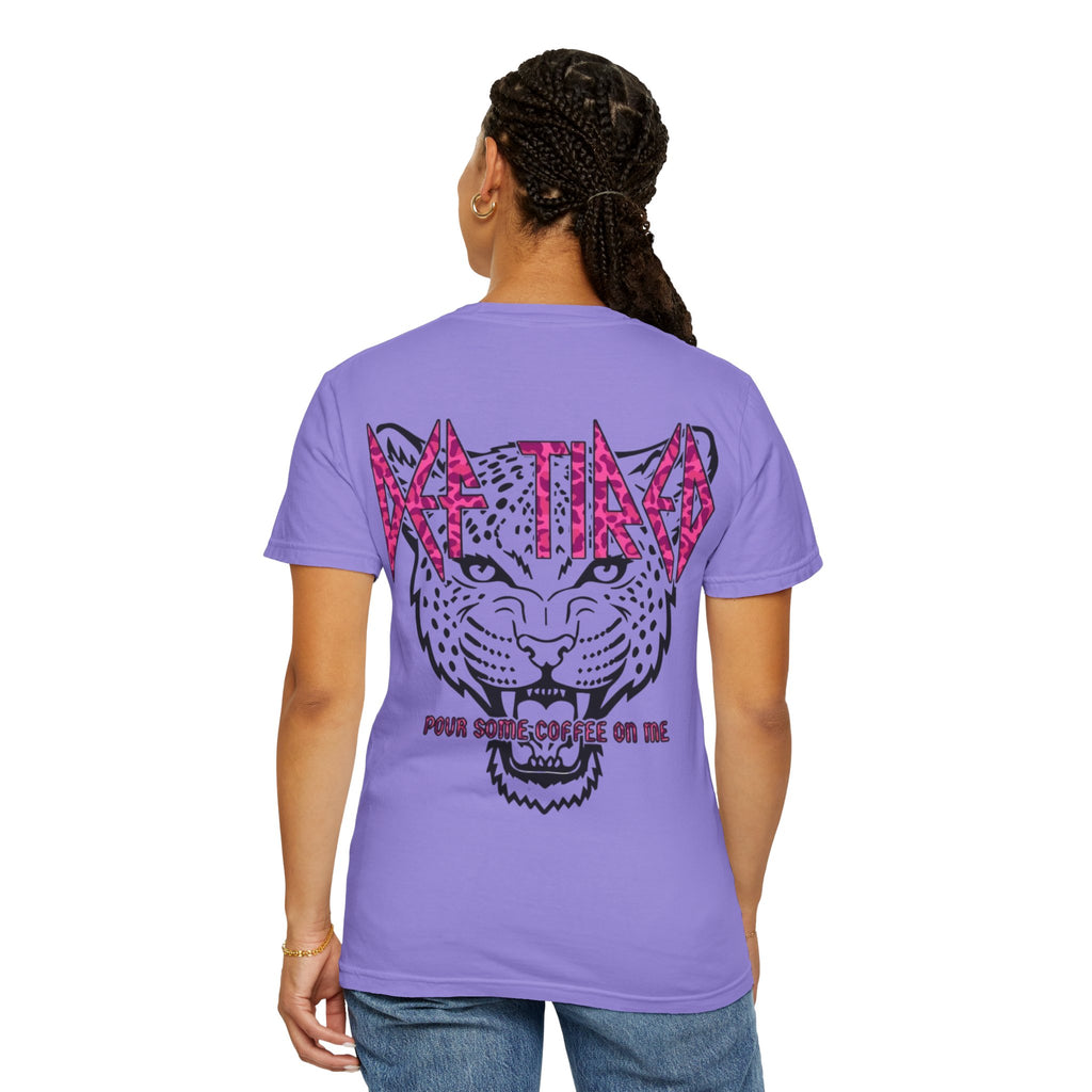 Tiger Graphic T-Shirt — "Pour Some Coffee On Me" Retro Rock Tee