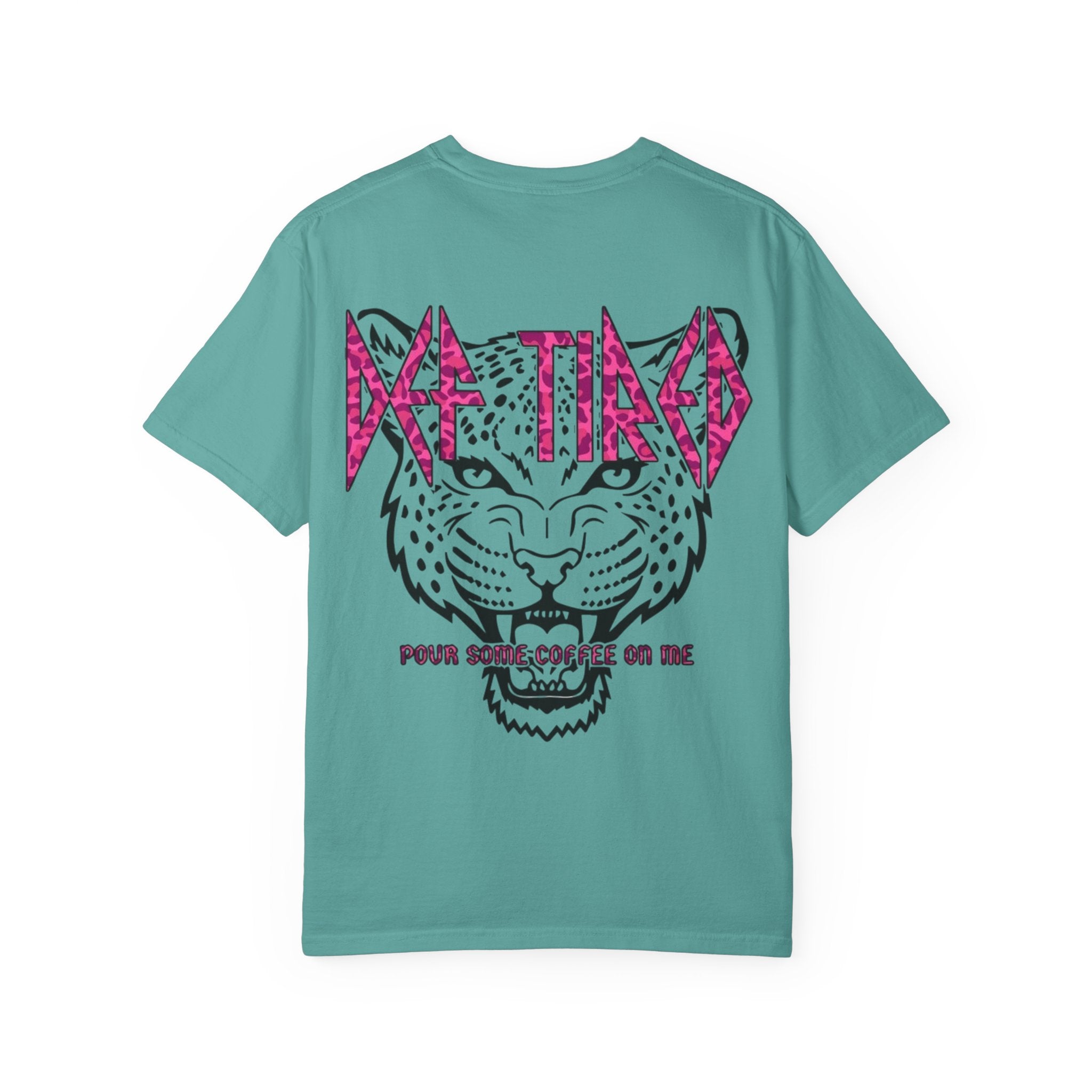 Tiger Graphic T-Shirt — "Pour Some Coffee On Me" Retro Rock Tee