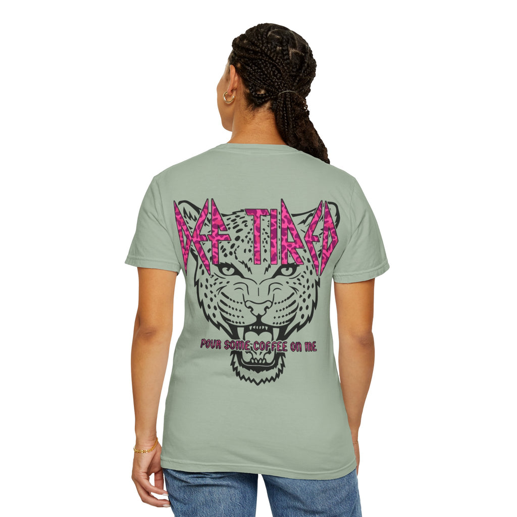 Tiger Graphic T-Shirt — "Pour Some Coffee On Me" Retro Rock Tee