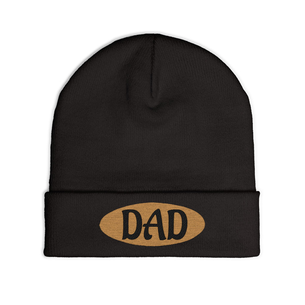 Dad Embroidered Knit Beanie – Cozy Winter Hat for Fathers, Gift for Dad