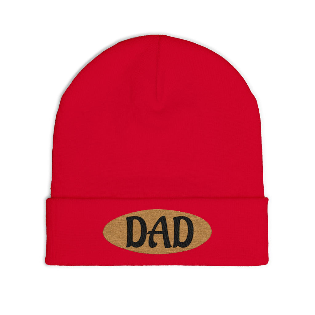 Dad Embroidered Knit Beanie – Cozy Winter Hat for Fathers, Gift for Dad