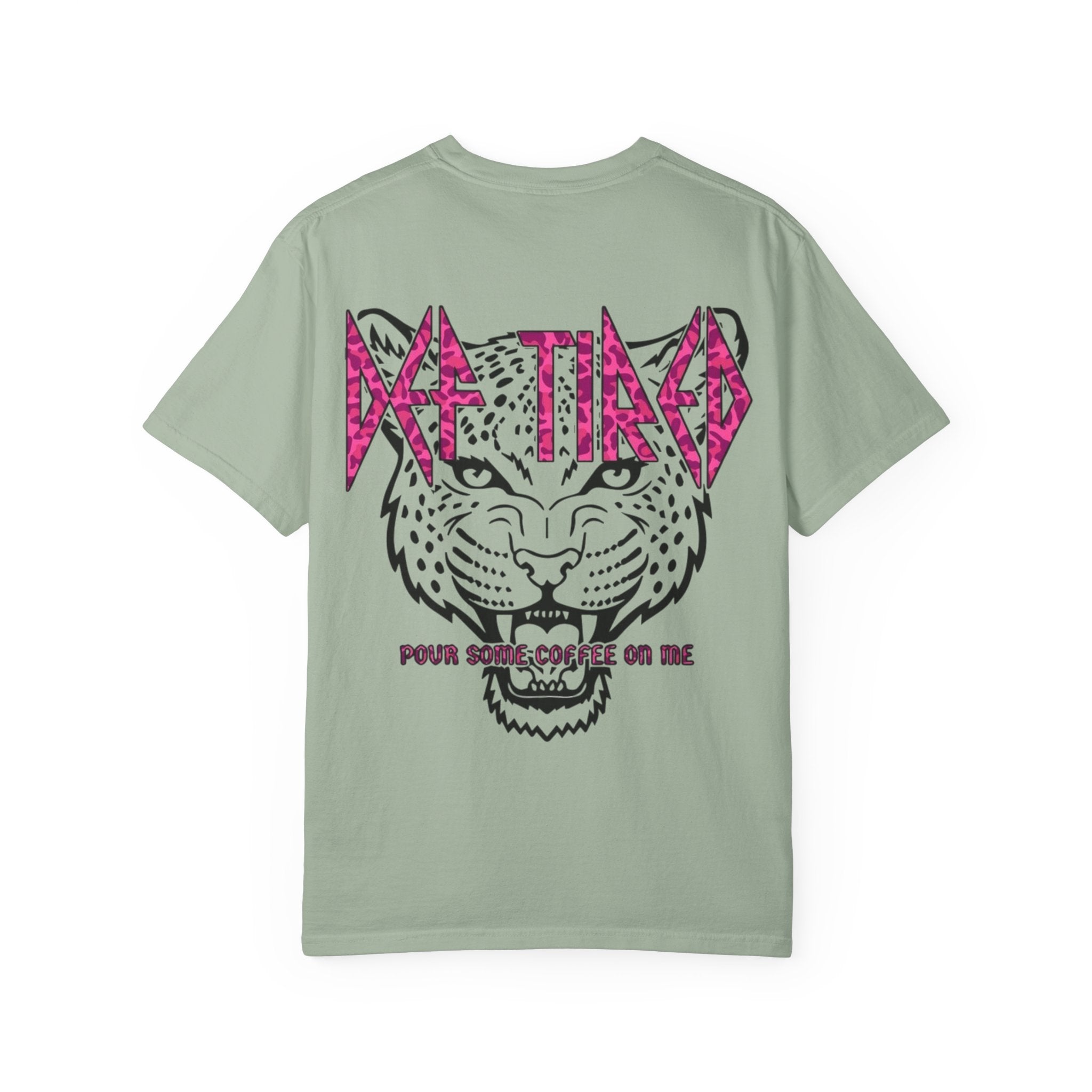 Tiger Graphic T-Shirt — "Pour Some Coffee On Me" Retro Rock Tee