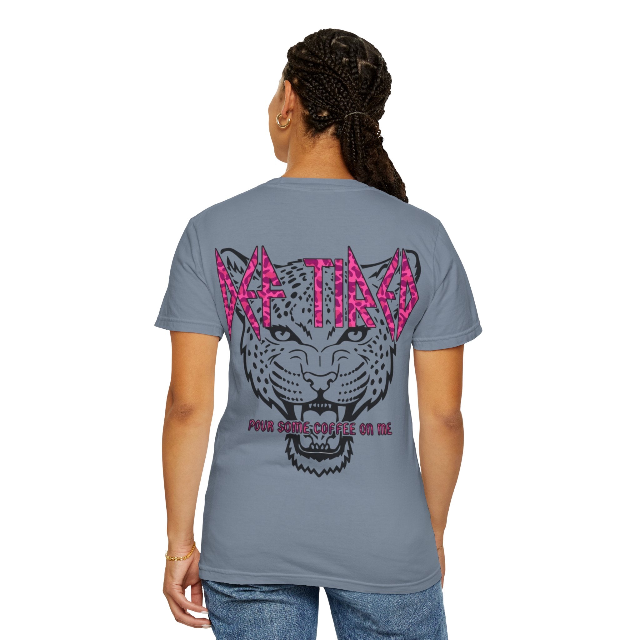 Tiger Graphic T-Shirt — "Pour Some Coffee On Me" Retro Rock Tee