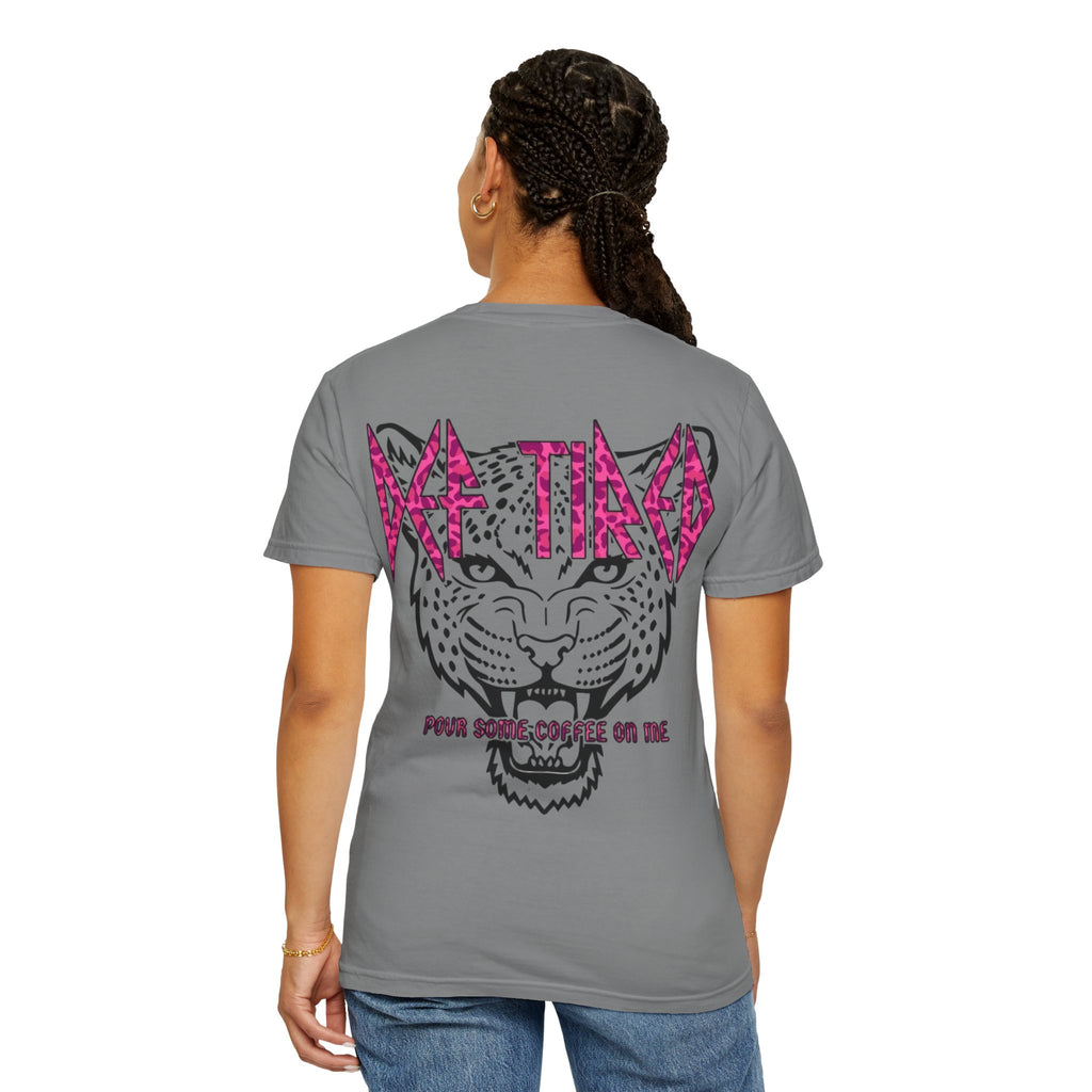 Tiger Graphic T-Shirt — "Pour Some Coffee On Me" Retro Rock Tee