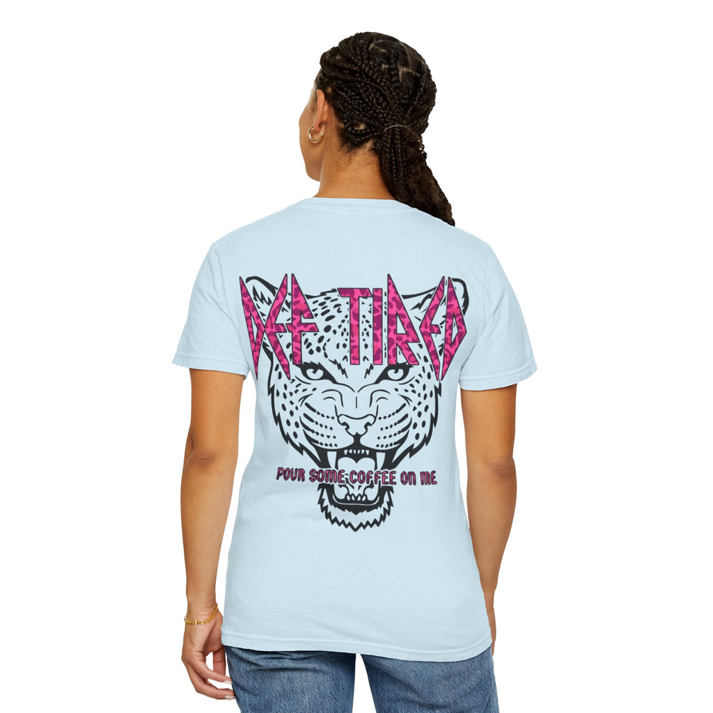 Tiger Graphic T-Shirt — "Pour Some Coffee On Me" Retro Rock Tee