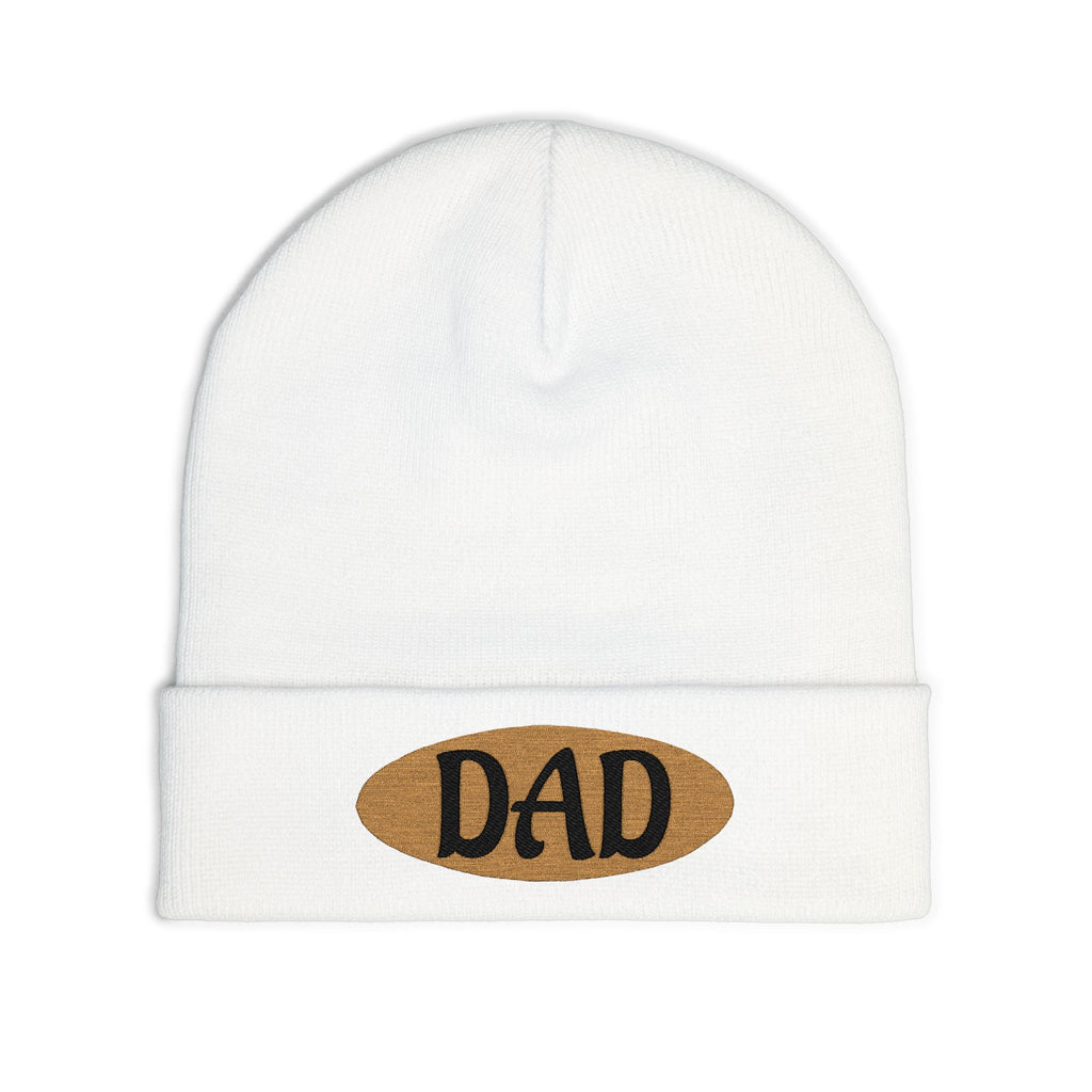 Dad Embroidered Knit Beanie – Cozy Winter Hat for Fathers, Gift for Dad