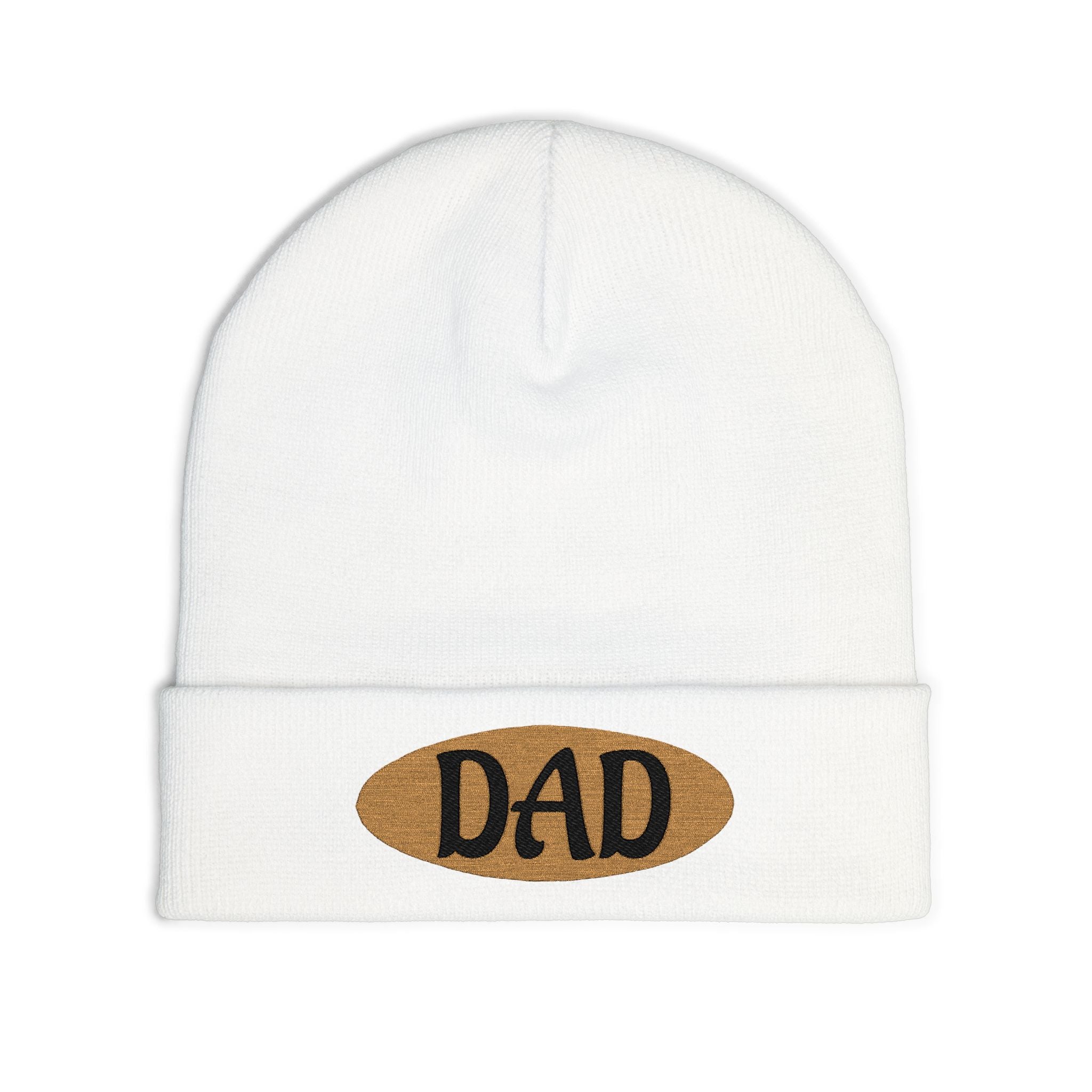 Dad Embroidered Knit Beanie – Cozy Winter Hat for Fathers, Gift for Dad