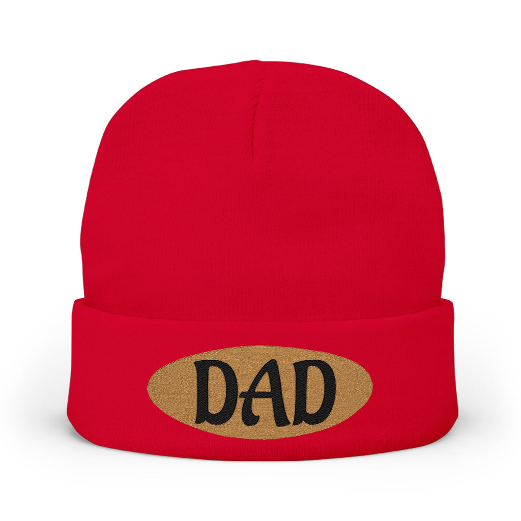 Dad Embroidered Knit Beanie – Cozy Winter Hat for Fathers, Gift for Dad