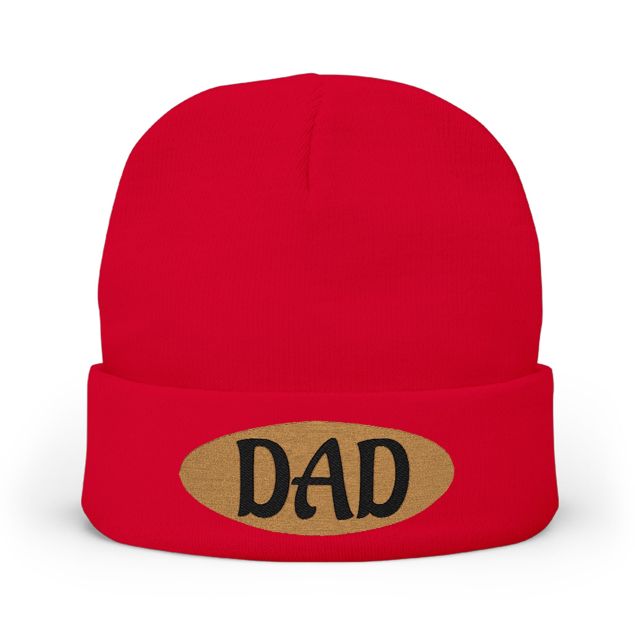 Dad Embroidered Knit Beanie – Cozy Winter Hat for Fathers, Gift for Dad
