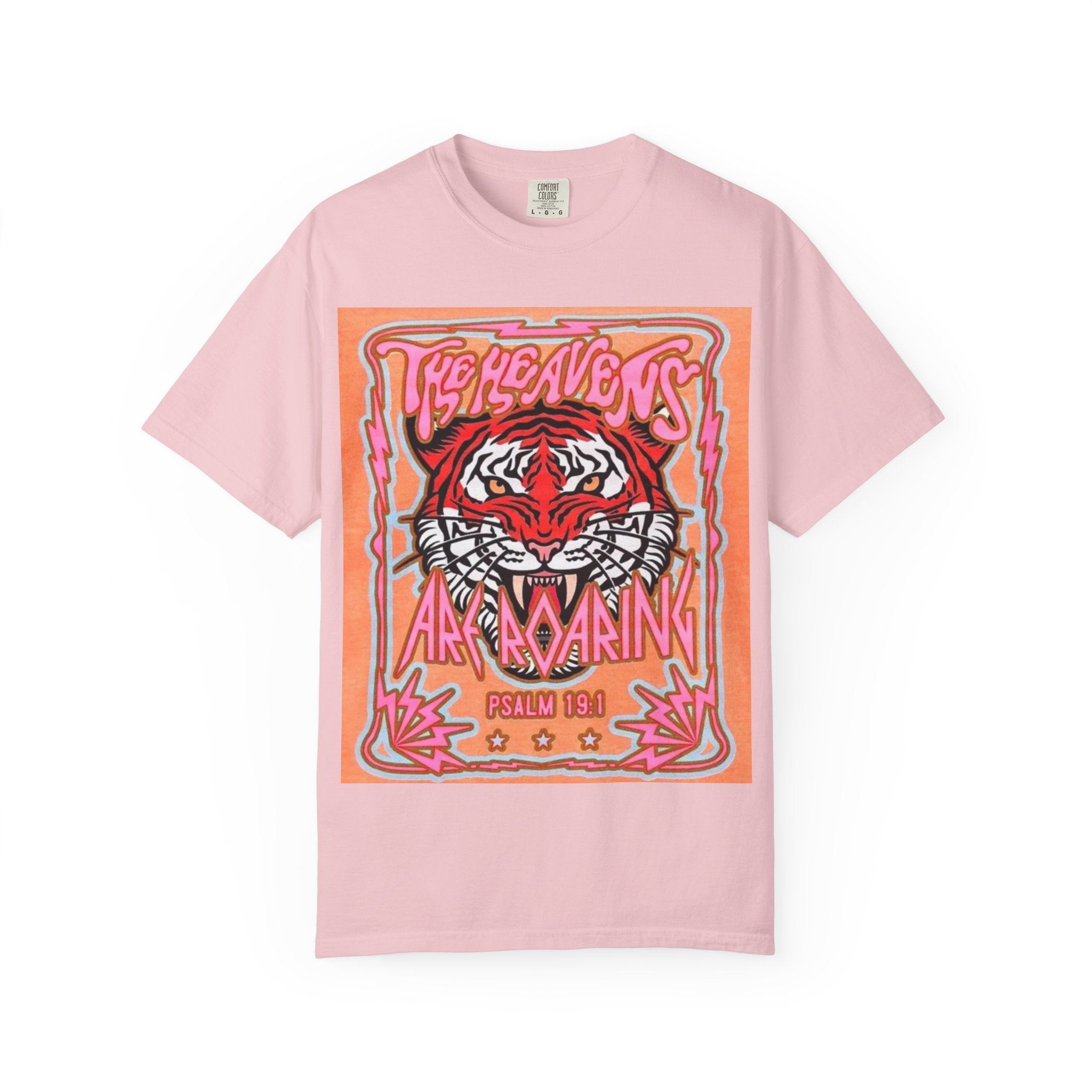 Tiger Roaring Graphic T-Shirt — "The Heavens Are Roaring" Vintage Poster Tee
