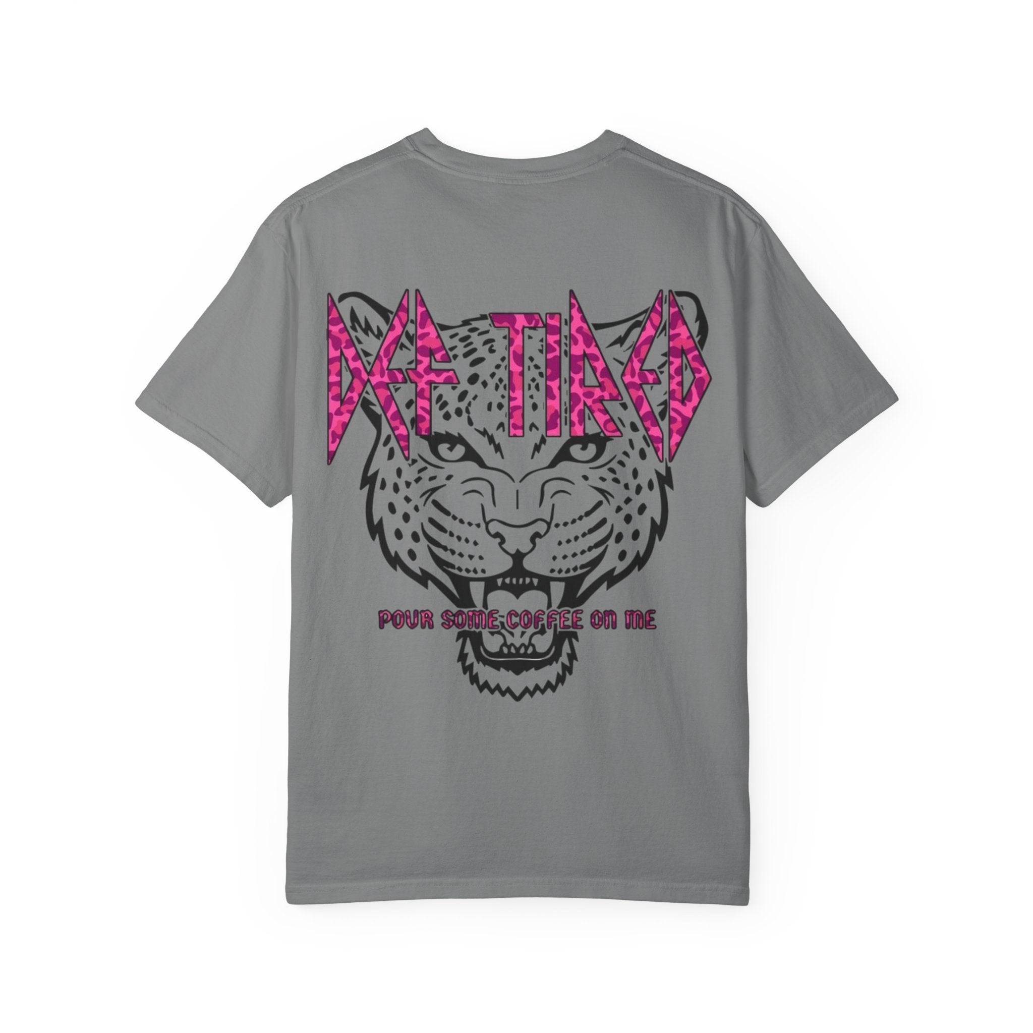 Tiger Graphic T-Shirt — "Pour Some Coffee On Me" Retro Rock Tee