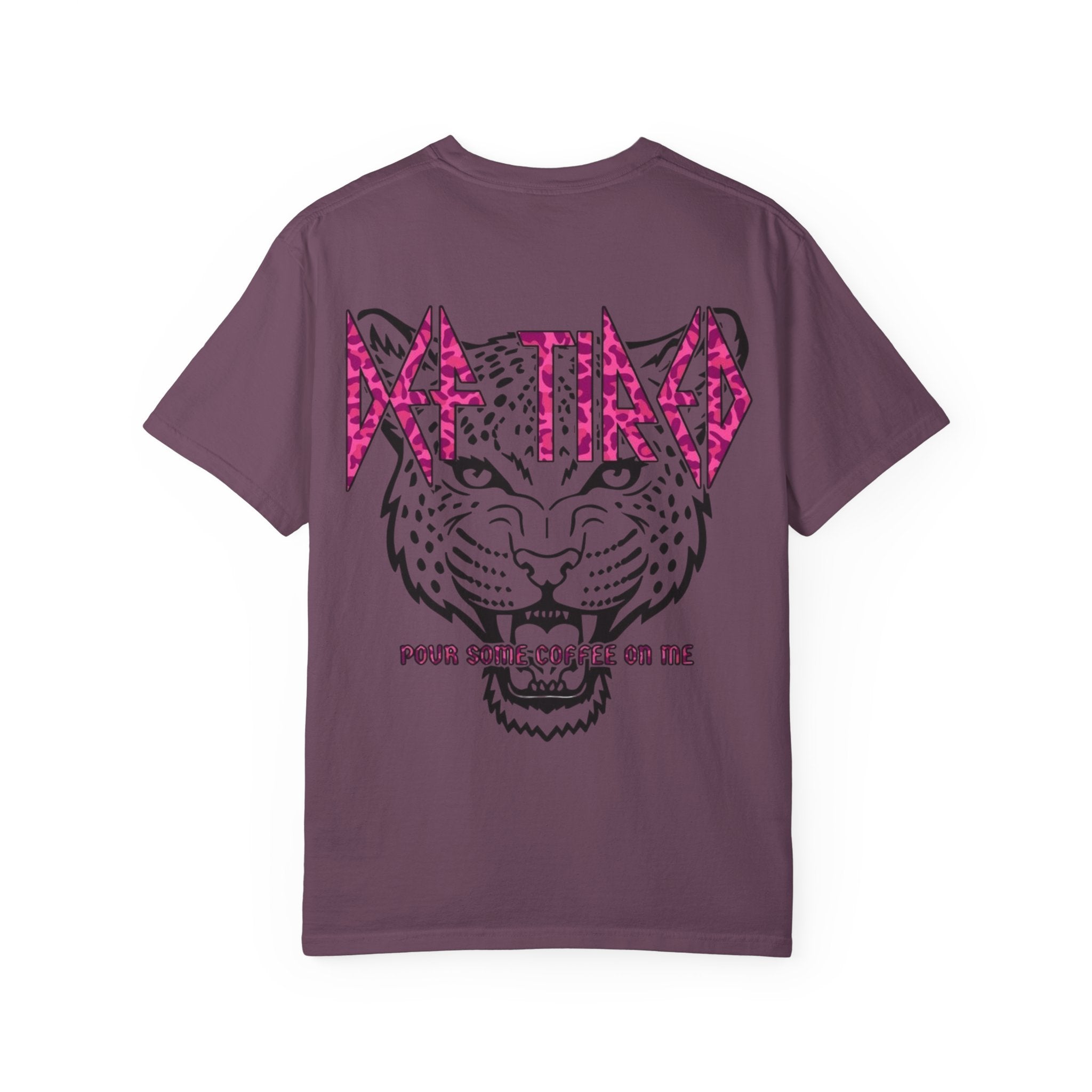 Tiger Graphic T-Shirt — "Pour Some Coffee On Me" Retro Rock Tee