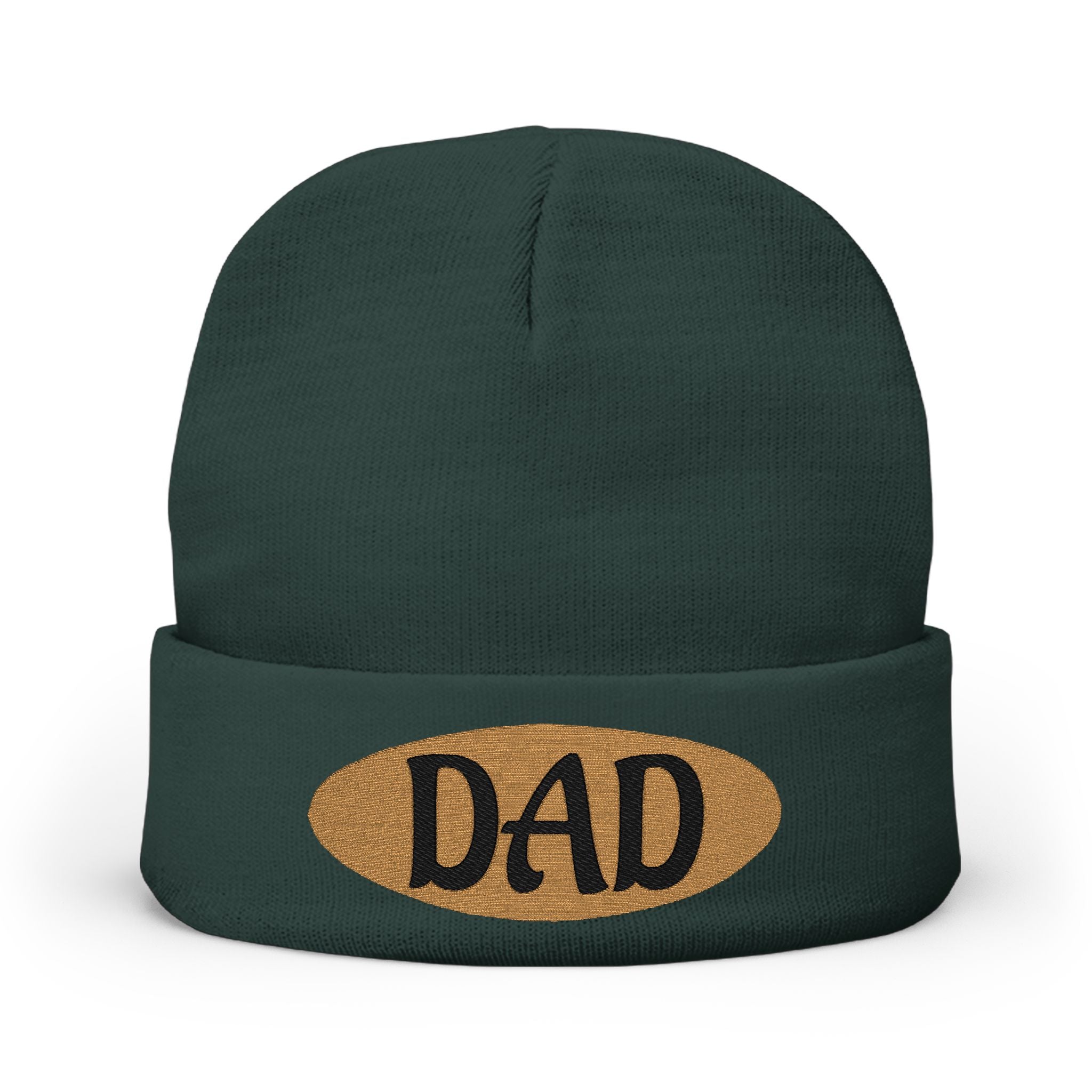 Dad Embroidered Knit Beanie – Cozy Winter Hat for Fathers, Gift for Dad