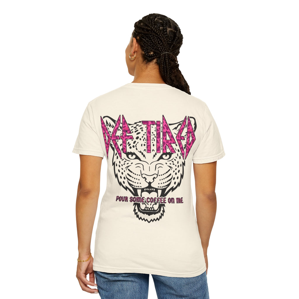 Tiger Graphic T-Shirt — "Pour Some Coffee On Me" Retro Rock Tee