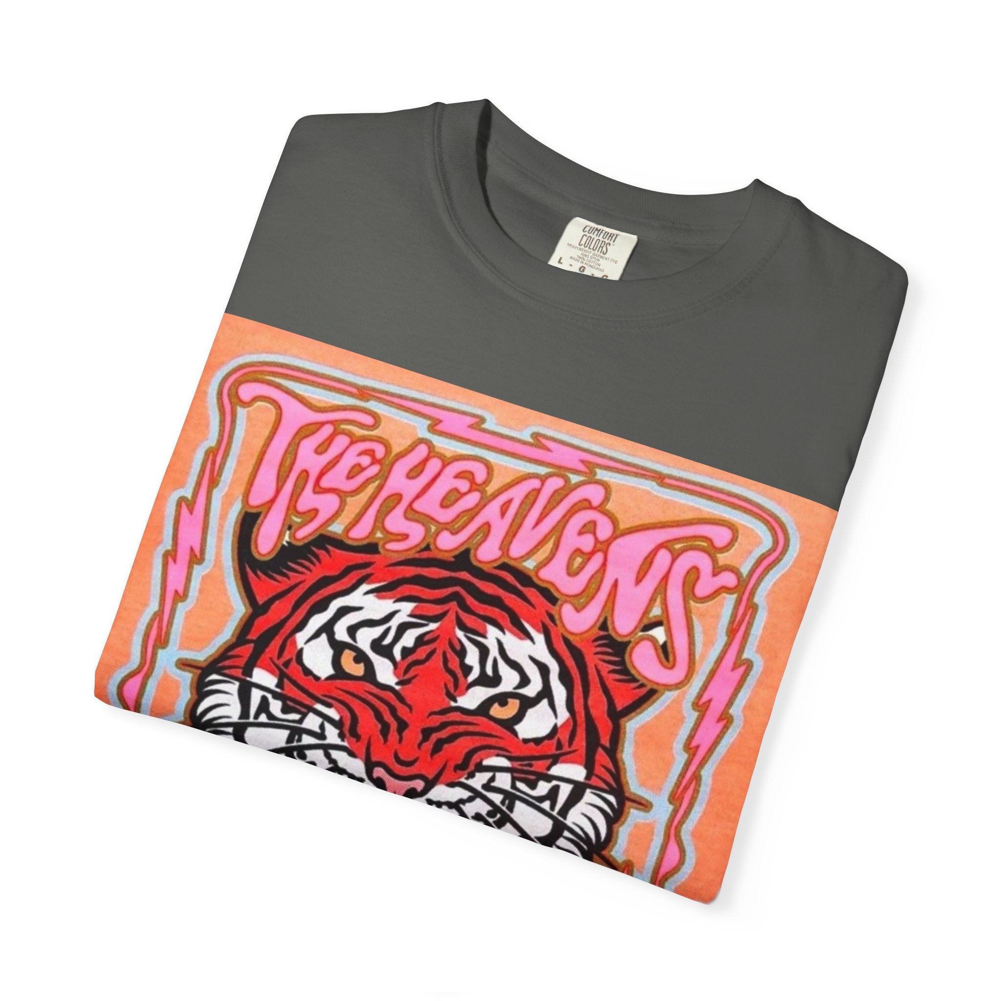 Tiger Roaring Graphic T-Shirt — "The Heavens Are Roaring" Vintage Poster Tee