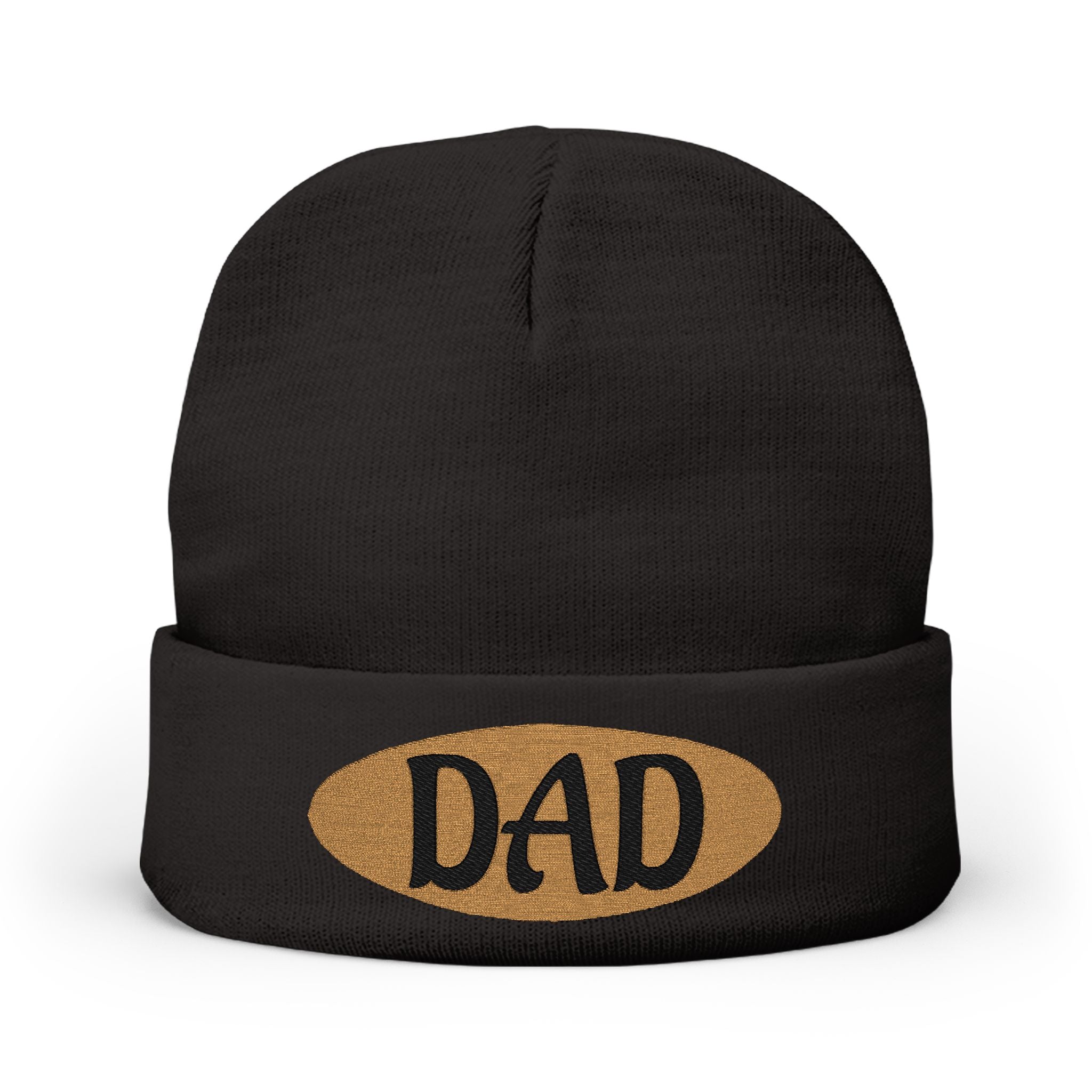 Dad Embroidered Knit Beanie – Cozy Winter Hat for Fathers, Gift for Dad