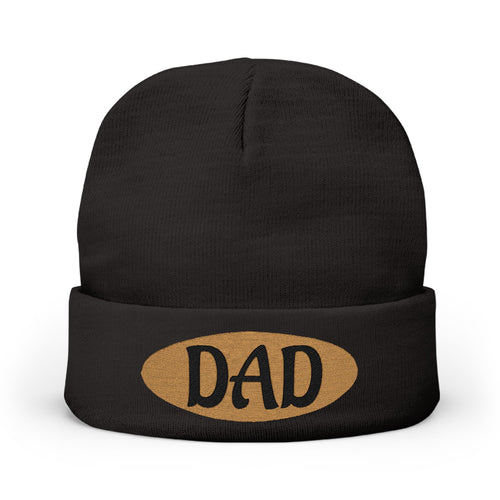 Dad Embroidered Knit Beanie – Cozy Winter Hat for Fathers, Gift for Dad