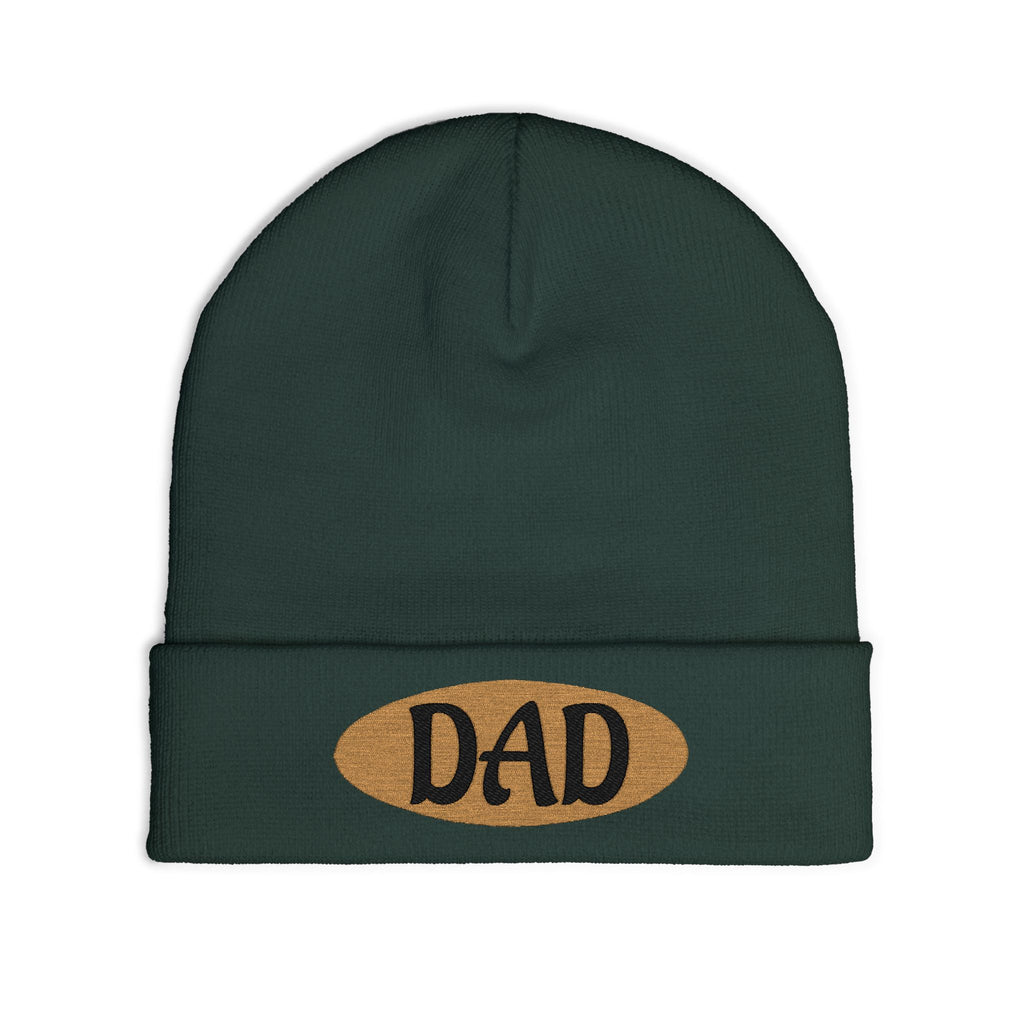 Dad Embroidered Knit Beanie – Cozy Winter Hat for Fathers, Gift for Dad
