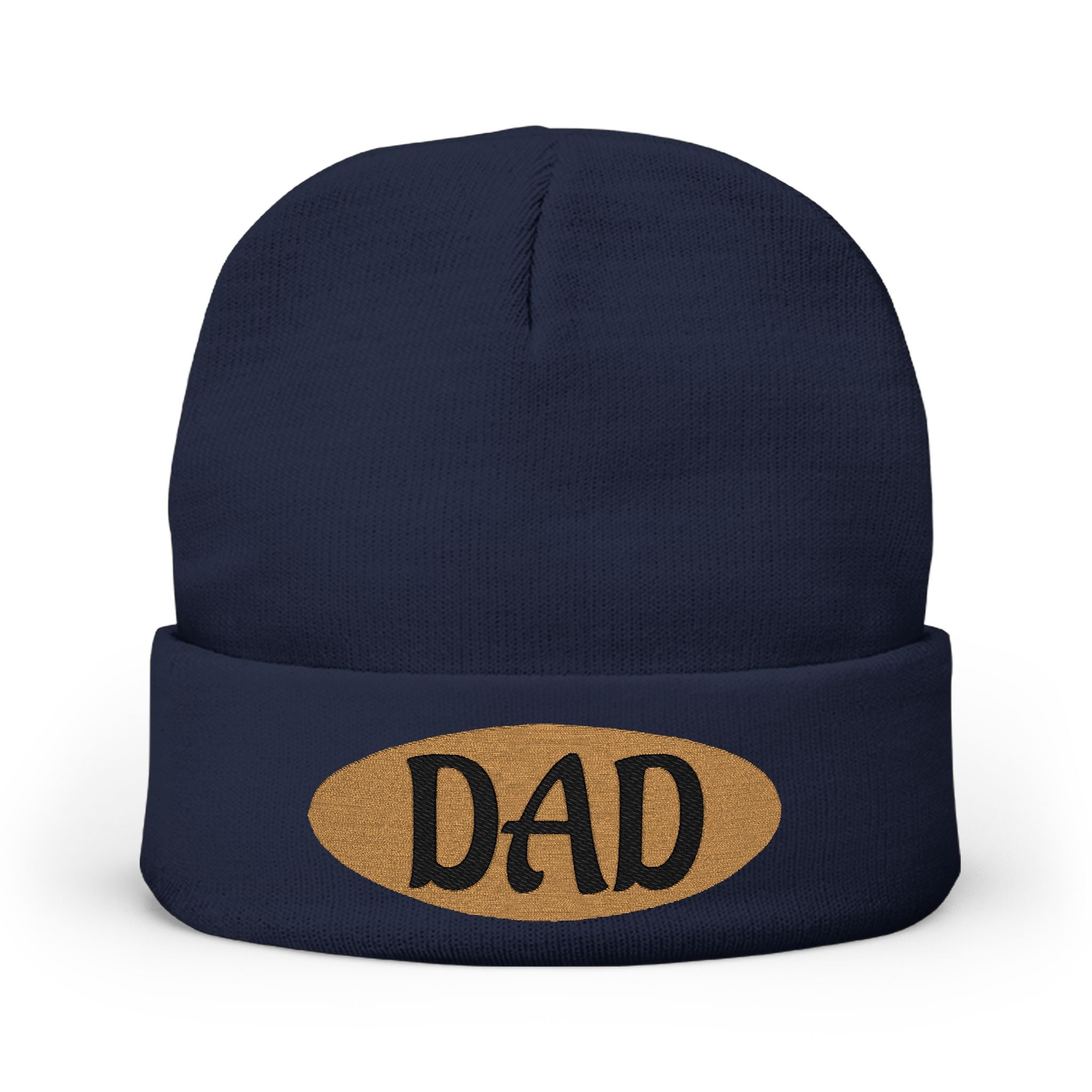 Dad Embroidered Knit Beanie – Cozy Winter Hat for Fathers, Gift for Dad