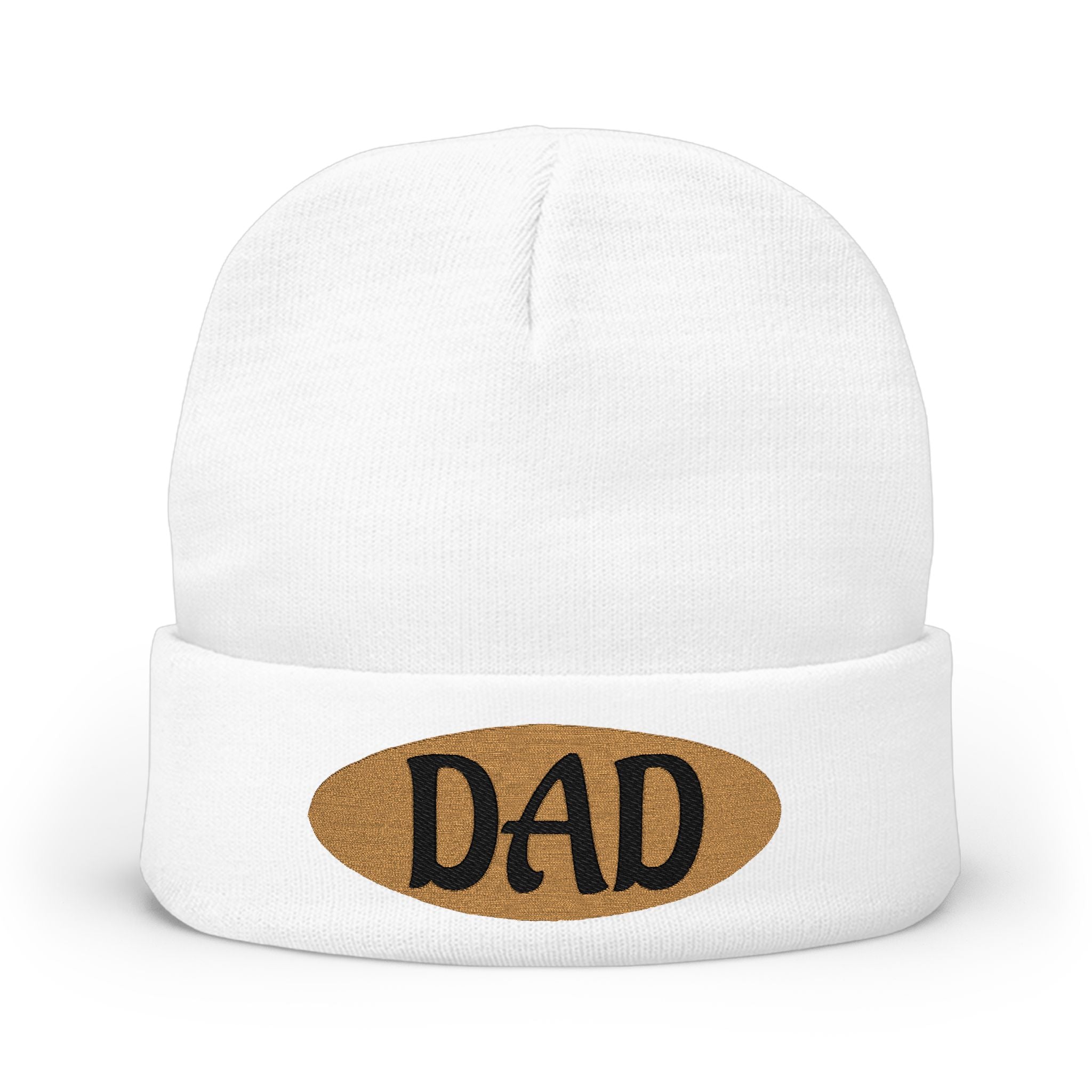 Dad Embroidered Knit Beanie – Cozy Winter Hat for Fathers, Gift for Dad