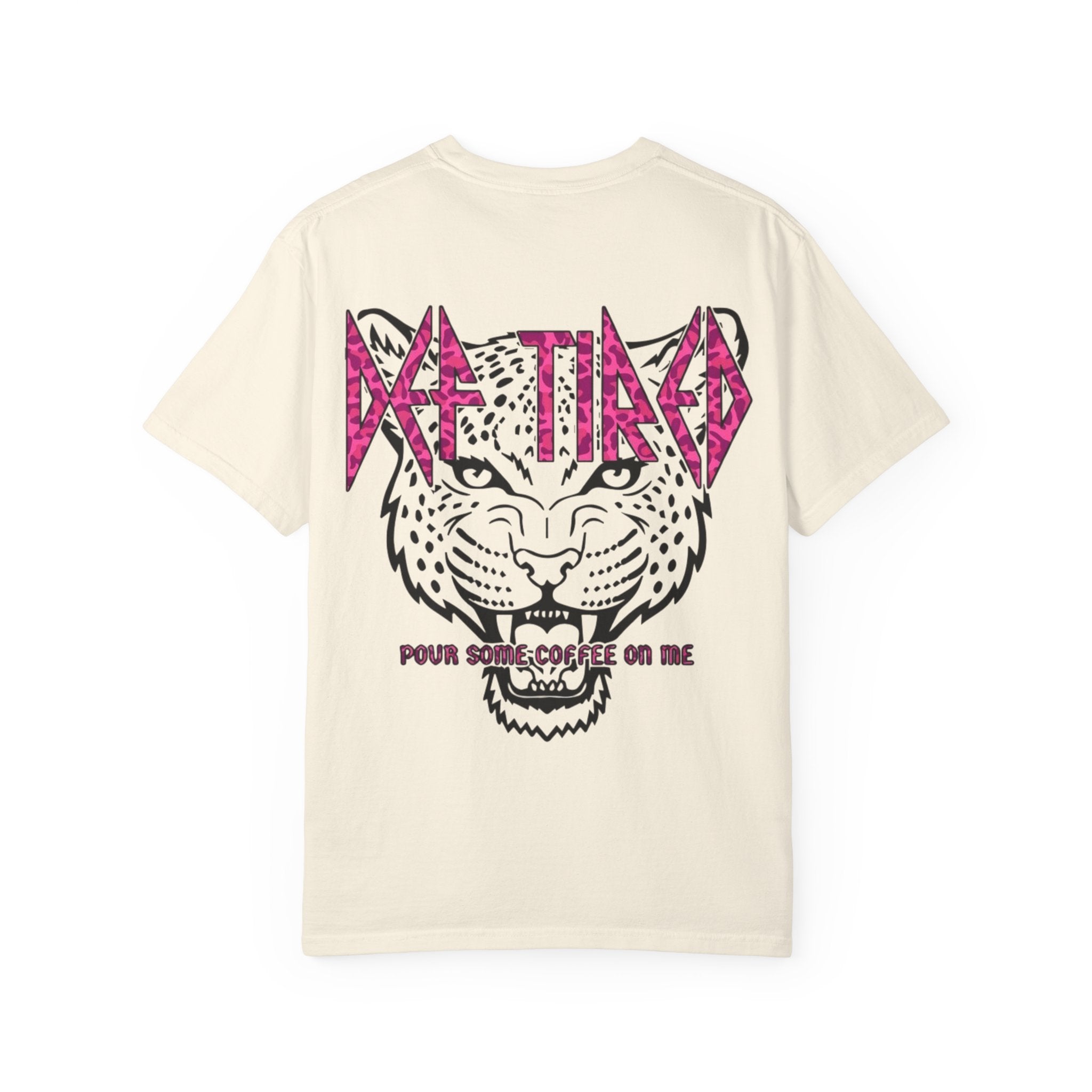 Tiger Graphic T-Shirt — "Pour Some Coffee On Me" Retro Rock Tee